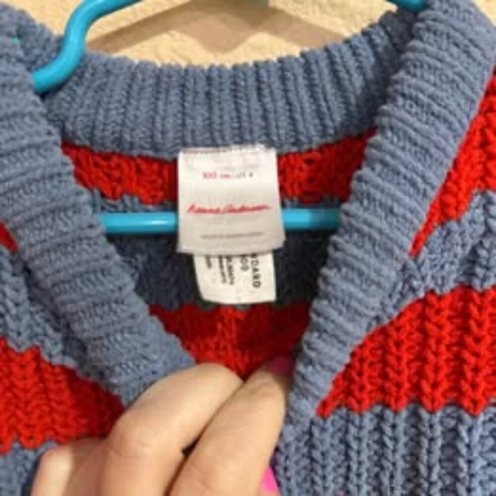 Hanna Andersson Kids Striped Sweater Size 4 (100 cm) - Picture 2 of 2